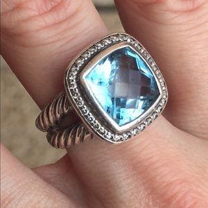 David Yurman 11mm Albion Blue Topaz Ring